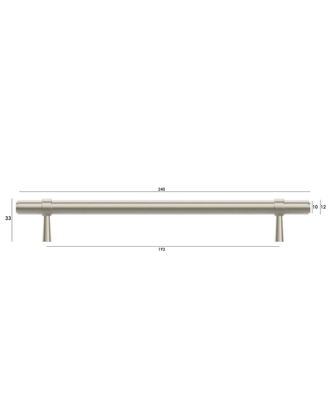 Astor - 240mm Brushed Nickel Handle (Premium Solid Brass Construction)