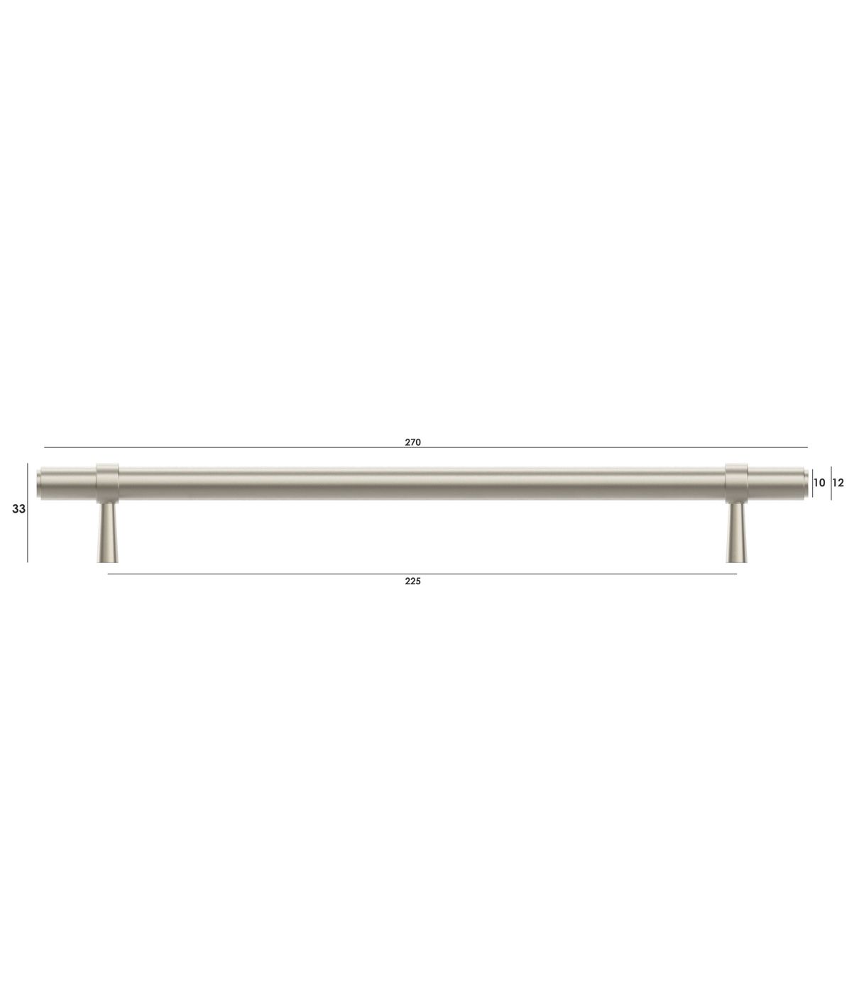 Astor - 270mm Brushed Nickel Handle (Premium Solid Brass Construction)