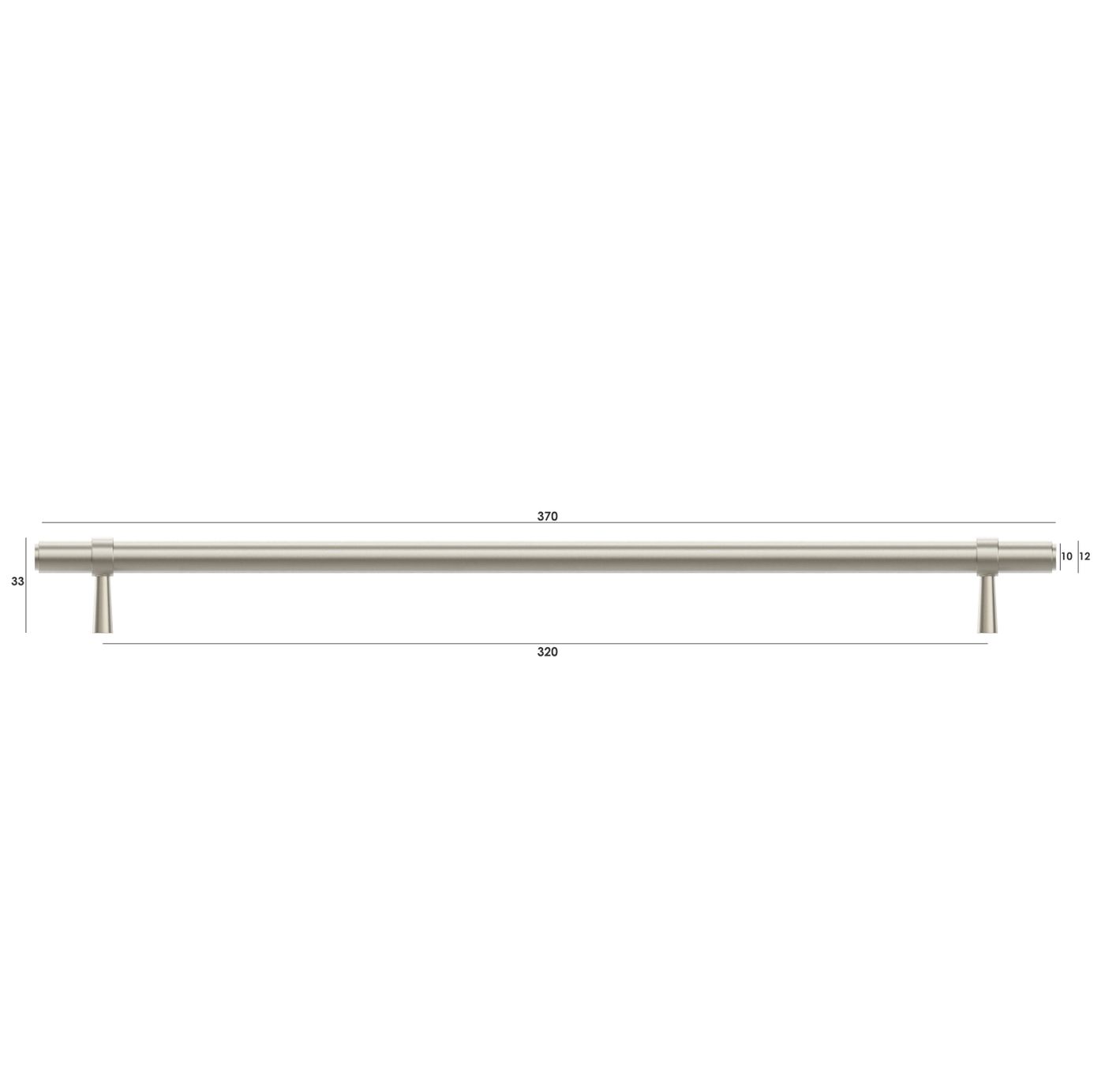 Astor - 370mm Brushed Nickel Handle (Premium Solid Brass Construction)
