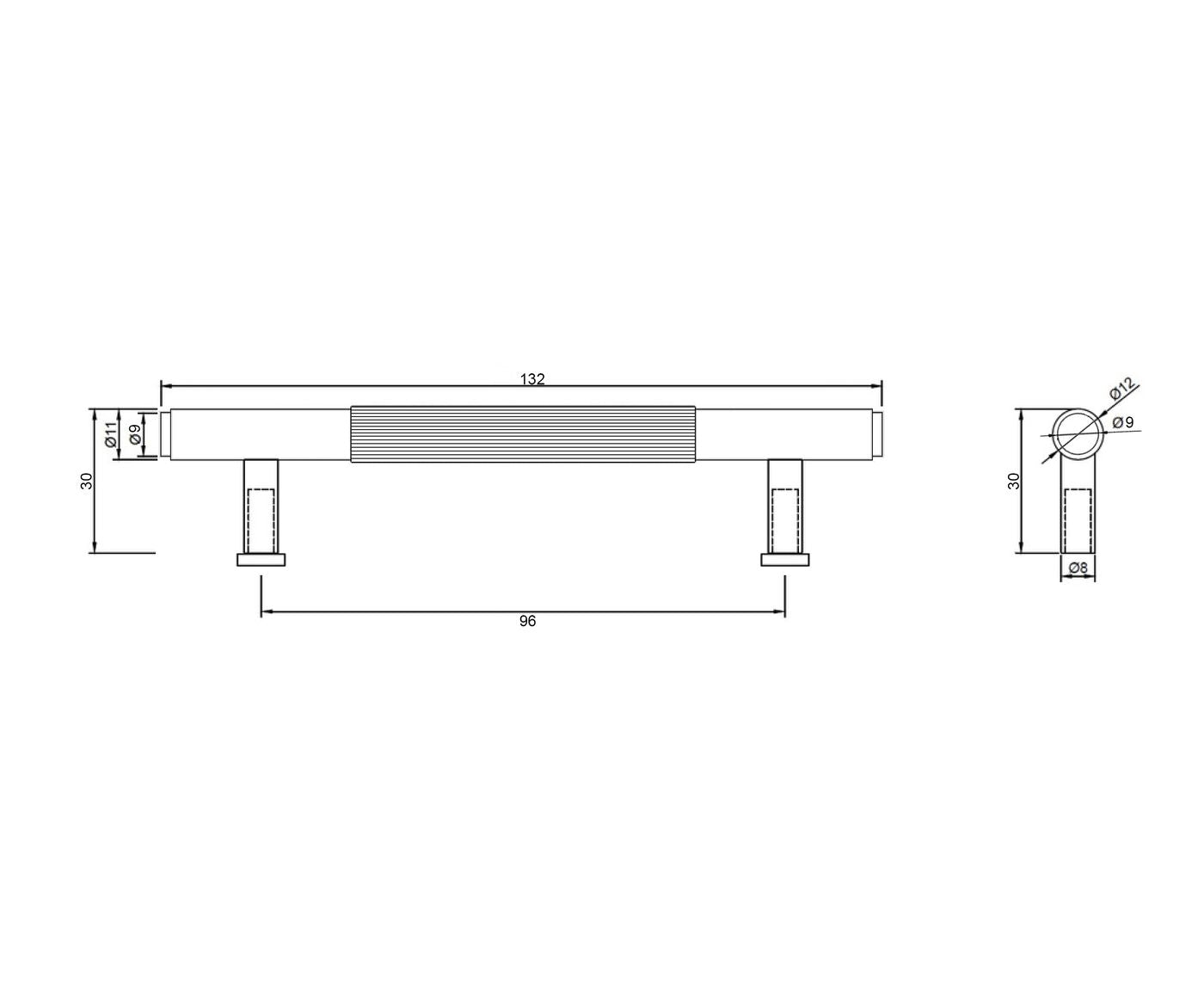 Soho - 132mm Brushed Nickel Handle (Premium Solid Brass Construction)