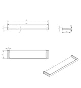Oskar Brushed Nickel Metal & Glass Shelf