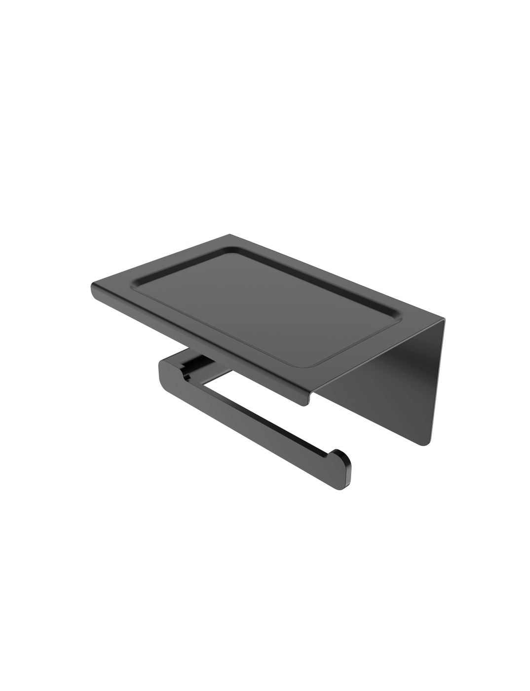 Oskar Gun Metal Paper Holder - front view, bathroom fixture