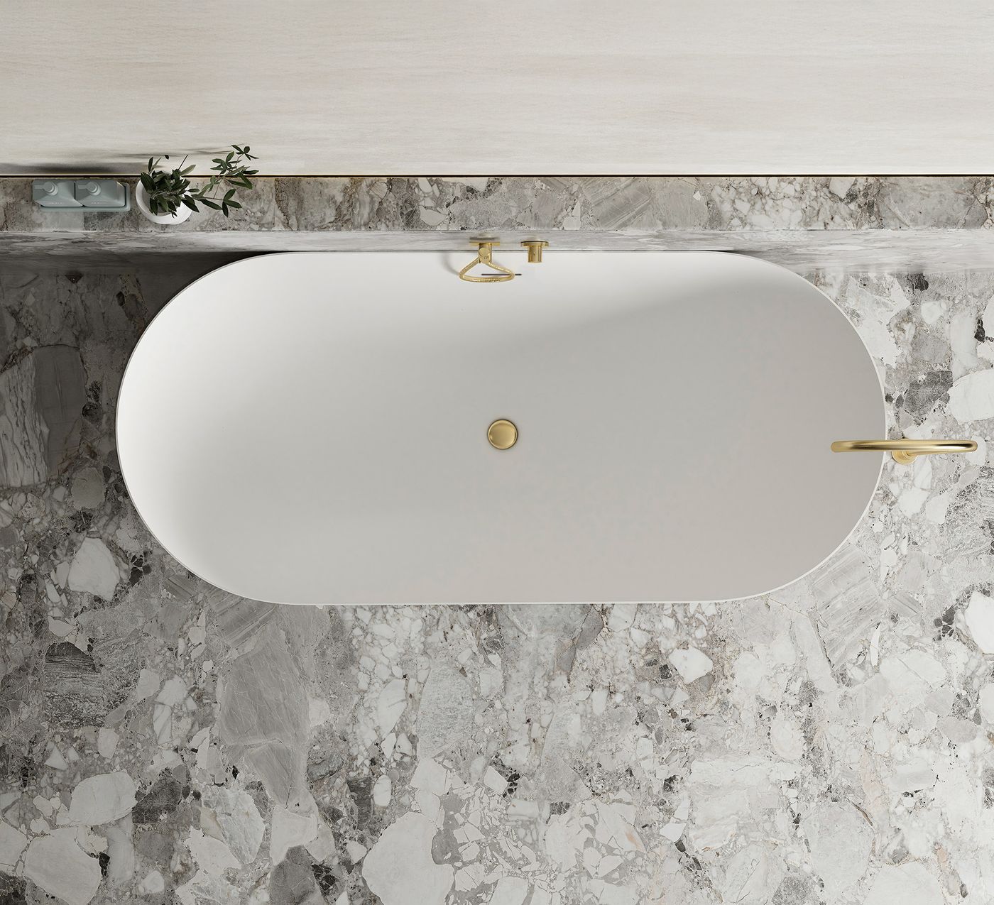 Attica Bondi 1500 Matte White Bath with Overflow
