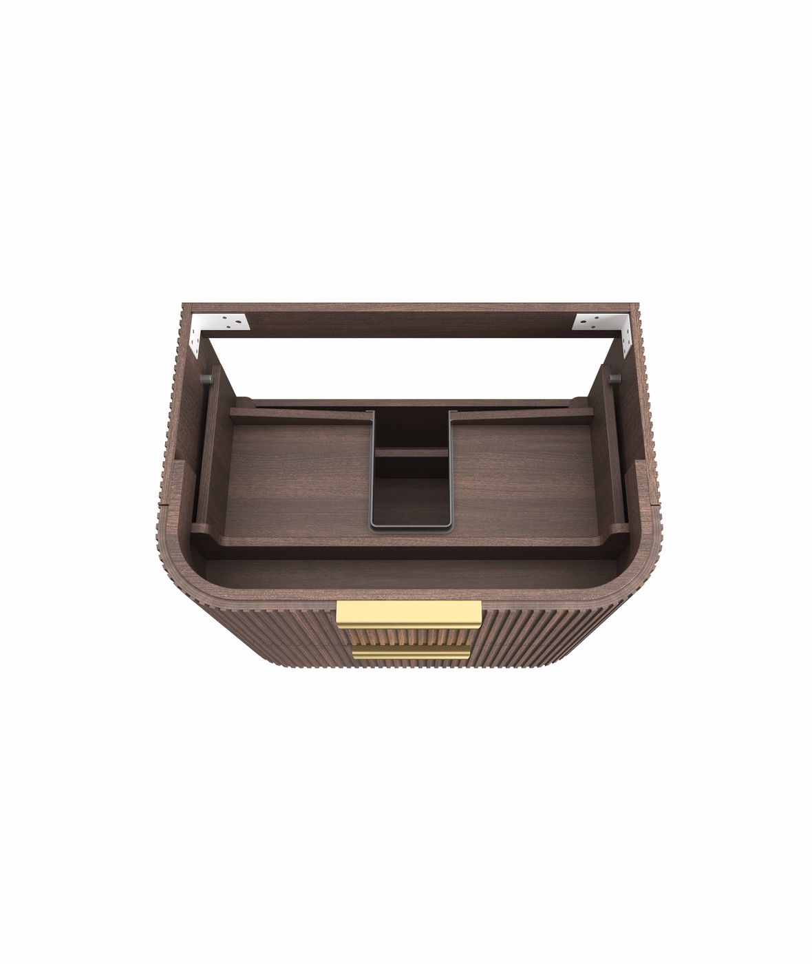 Havana Fluted 750mm Sable Walnut Wall Hung Curve Vanity