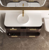 Havana Fluted 1200mm Sable Walnut Wall Hung Curve Vanity