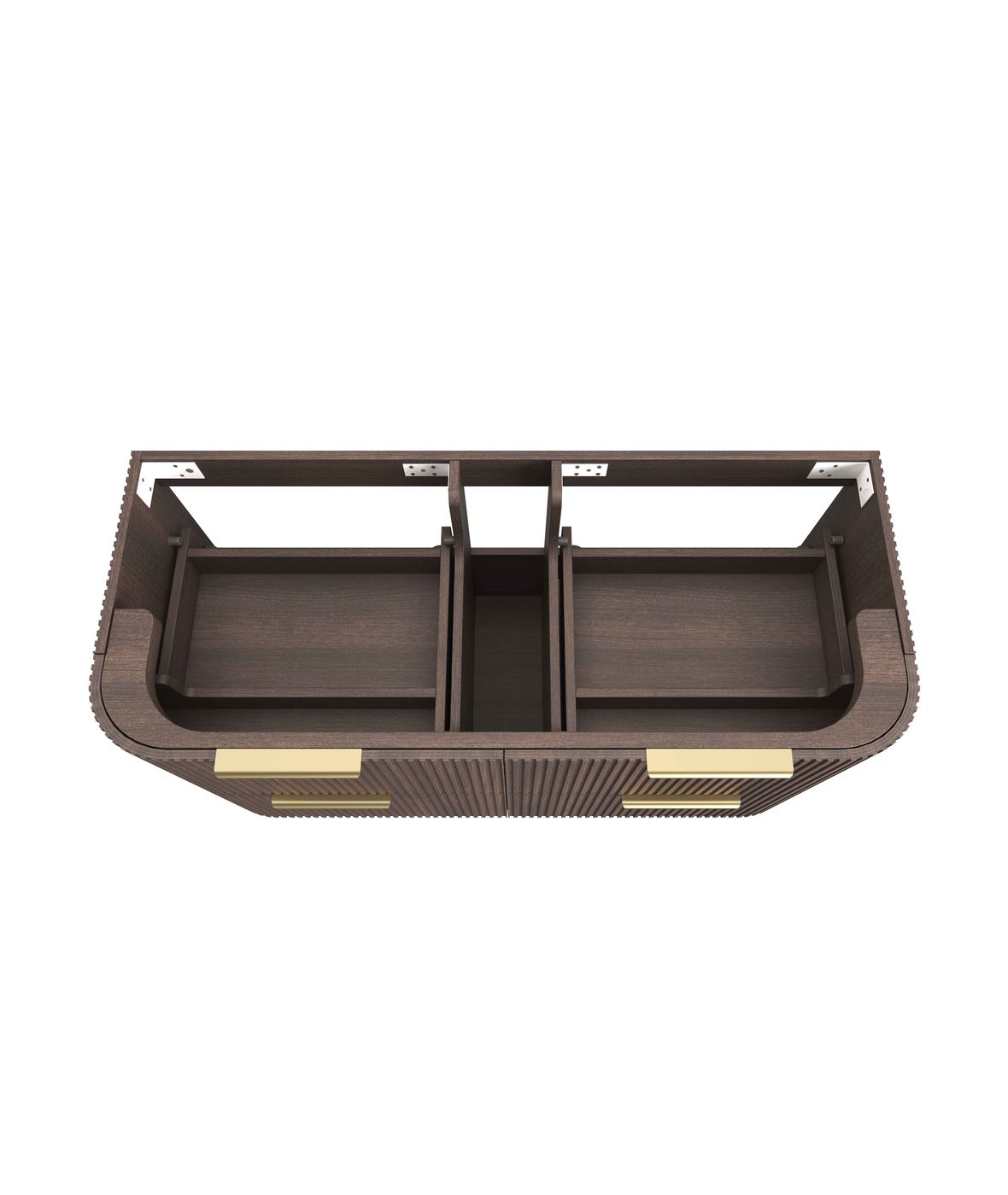 Havana Fluted 1200mm Sable Walnut Wall Hung Curve Vanity