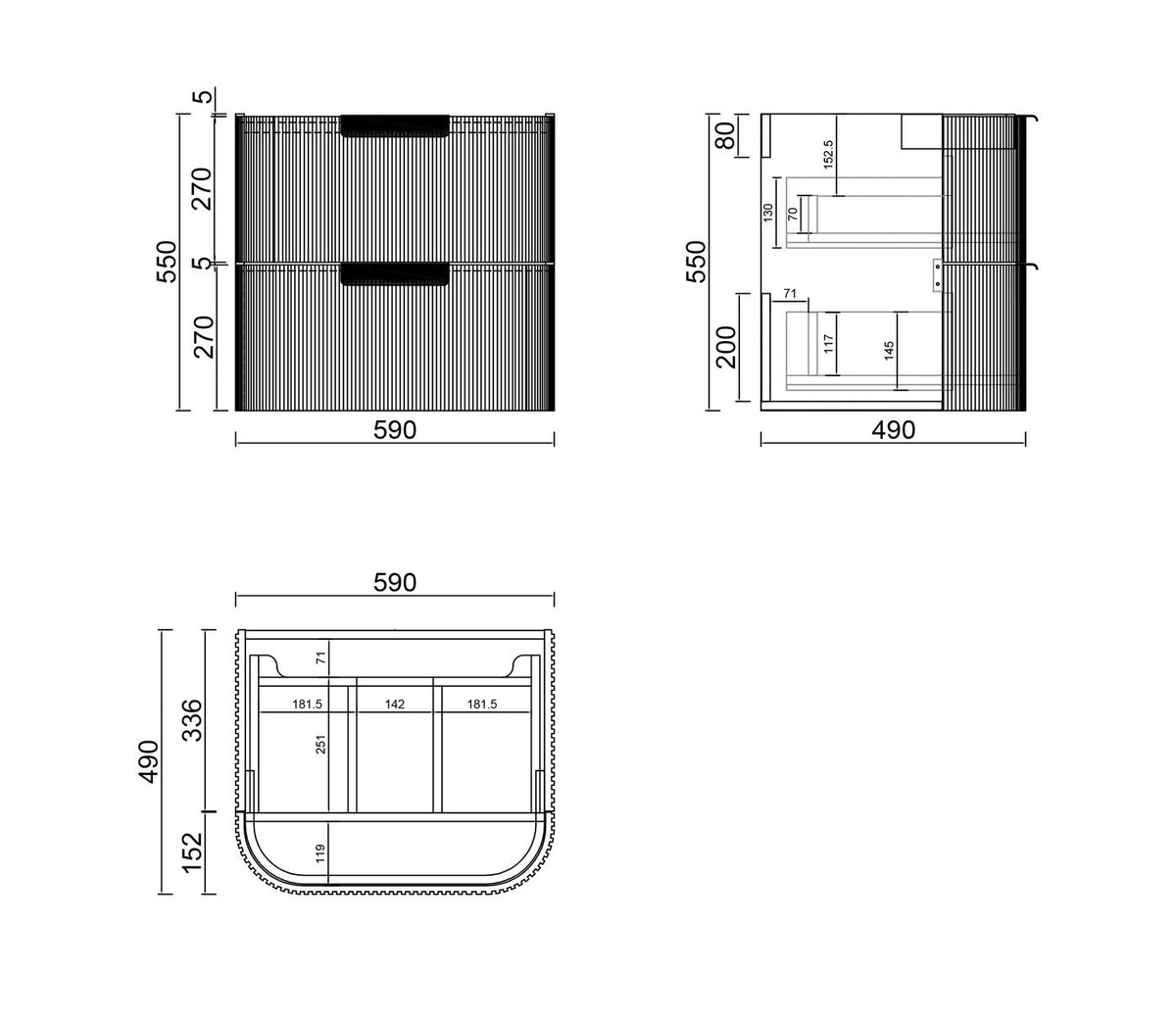 Otti Havana Vanity 600mm Single Basin