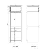 Havana Fluted Laundry 2100 Sable Walnut Tall Washing Machine Cabinet