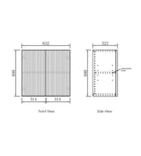 Havana Fluted Laundry 630 Sable Walnut Wall Cabinet