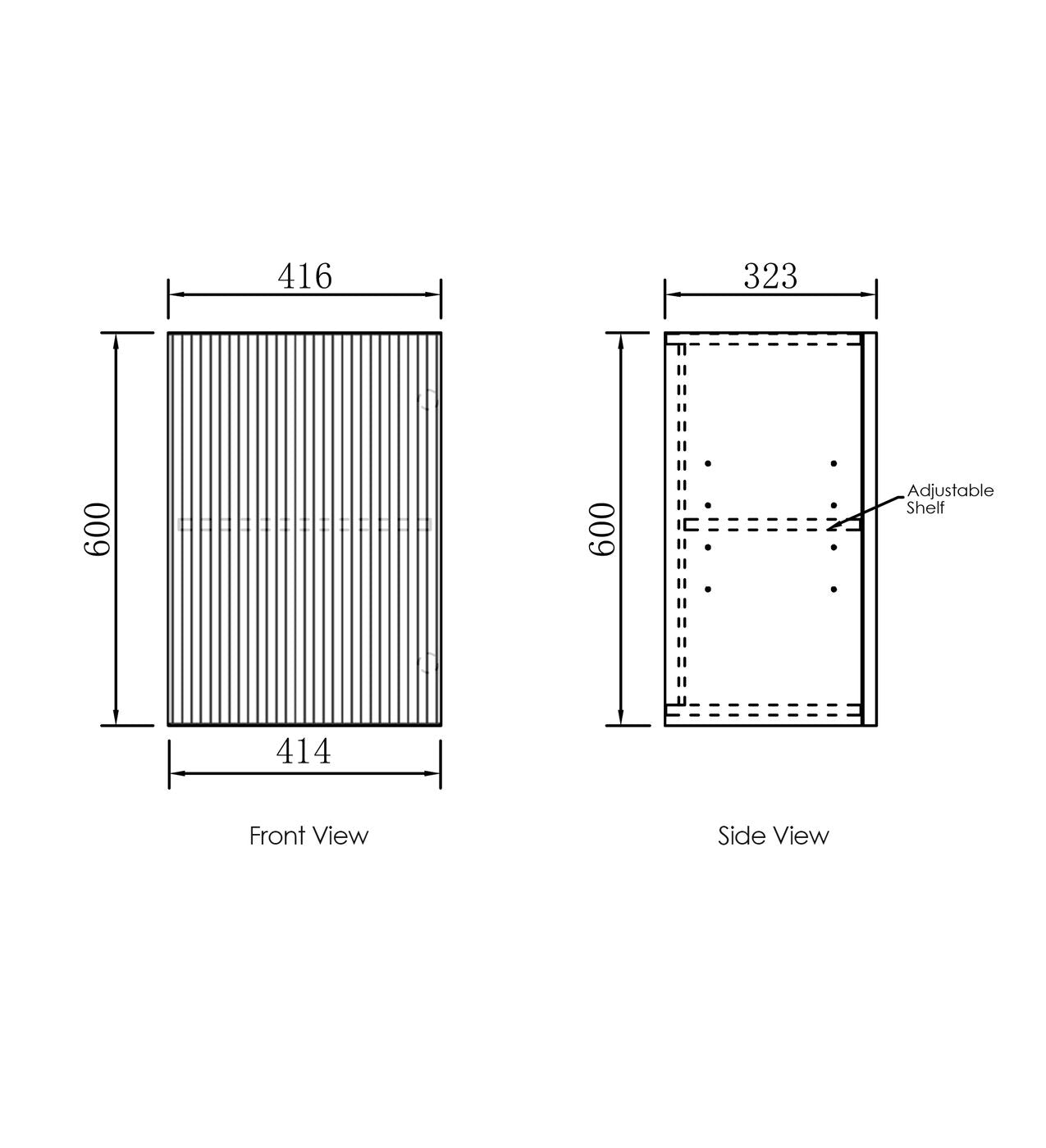 Havana Fluted Laundry 415 Sable Walnut Wall Cabinet