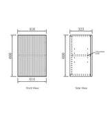 Havana Fluted Laundry 415 Sable Walnut Wall Cabinet