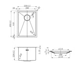 Axon Sink 33S 330x450x220 Argent Gold