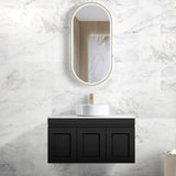 Hampton Mark II 900mm Satin Black Wall Hung Vanity