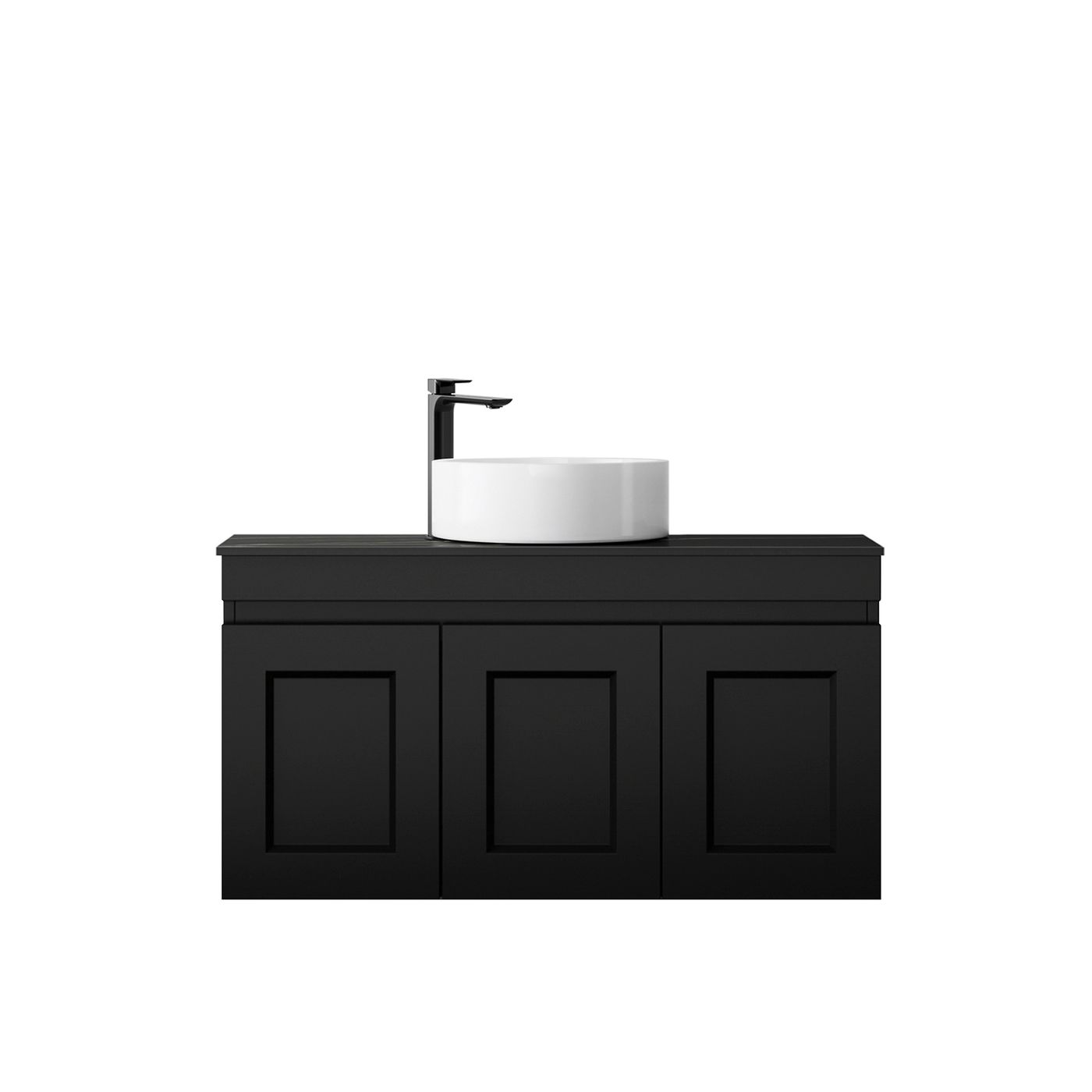 Hampton Mark II 900mm Satin Black Wall Hung Vanity
