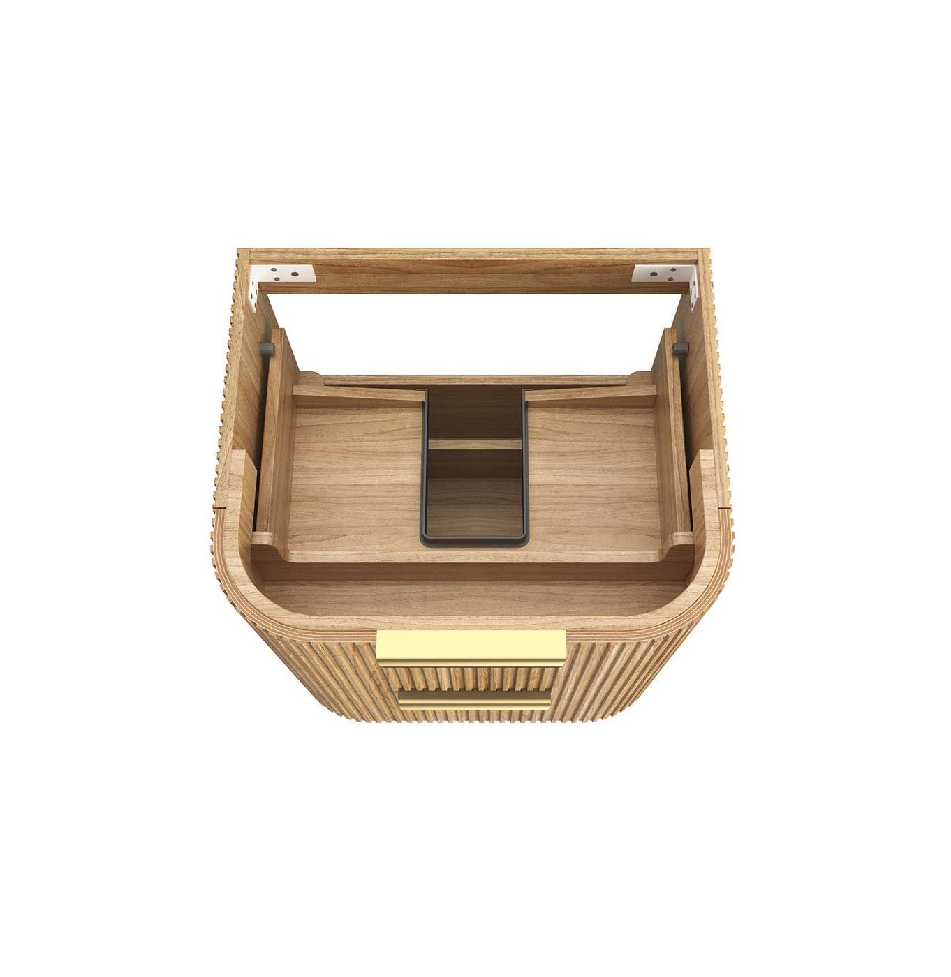 Havana Fluted 600mm Woodland Oak Wall Hung Curve Vanity
