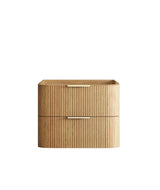 Havana Fluted 750mm Woodland Oak Wall Hung Curve Vanity