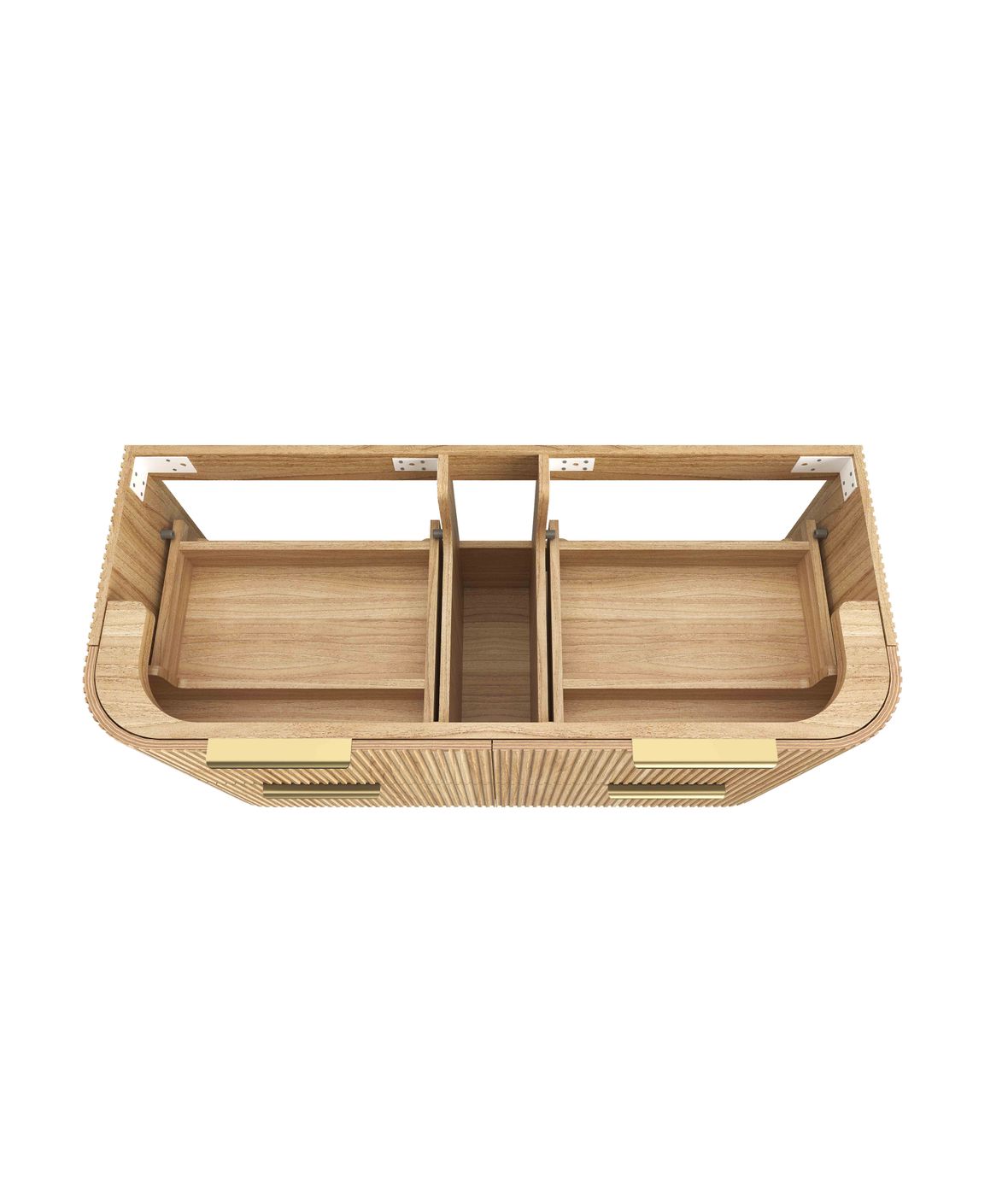Havana Fluted 1200mm Woodland Oak Wall Hung Curve Vanity