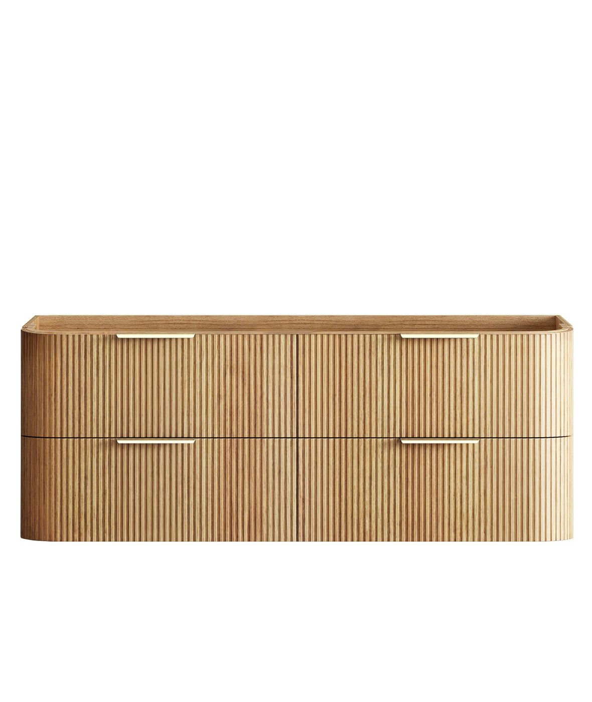 Havana Fluted 1500mm Woodland Oak Wall Hung Curve Vanity