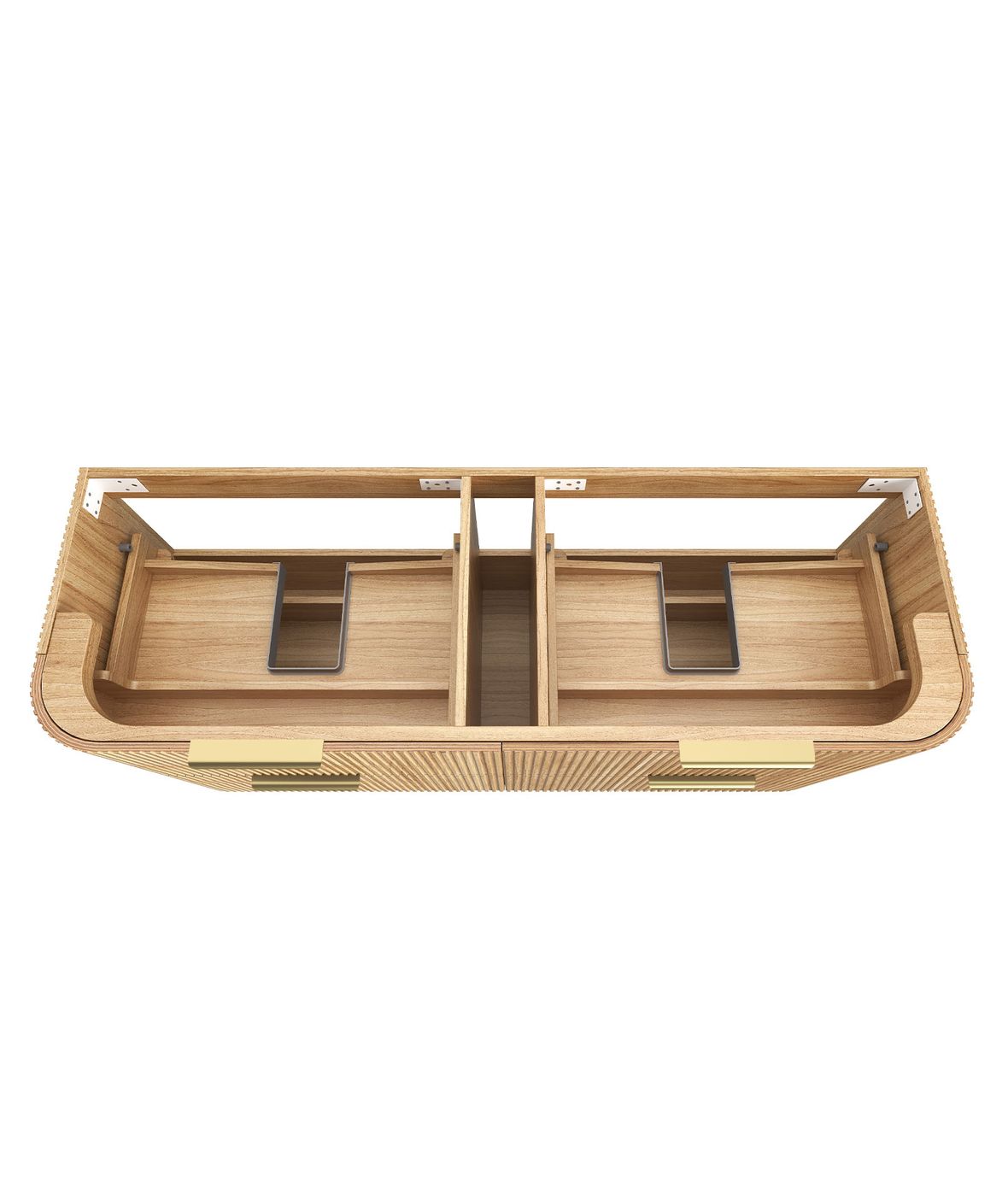 Havana Fluted 1500mm Woodland Oak Wall Hung Curve Vanity
