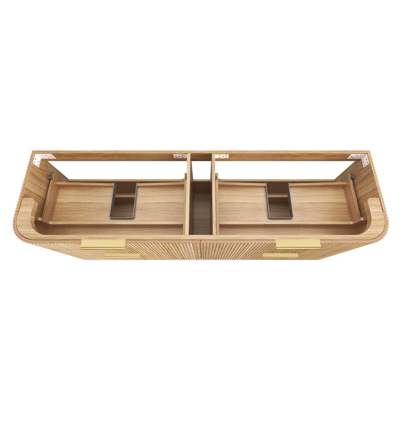 Havana Fluted 1800mm Woodland Oak Wall Hung Curve Vanity