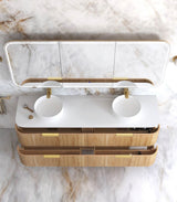 Havana Fluted 1800mm Woodland Oak Wall Hung Curve Vanity