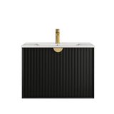 Marlo Fluted 750mm Matte Black Wall Hung Vanity