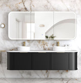 LED Newport 1800(W)x750(H) Black Oak Shaving Cabinet - Premium Edition