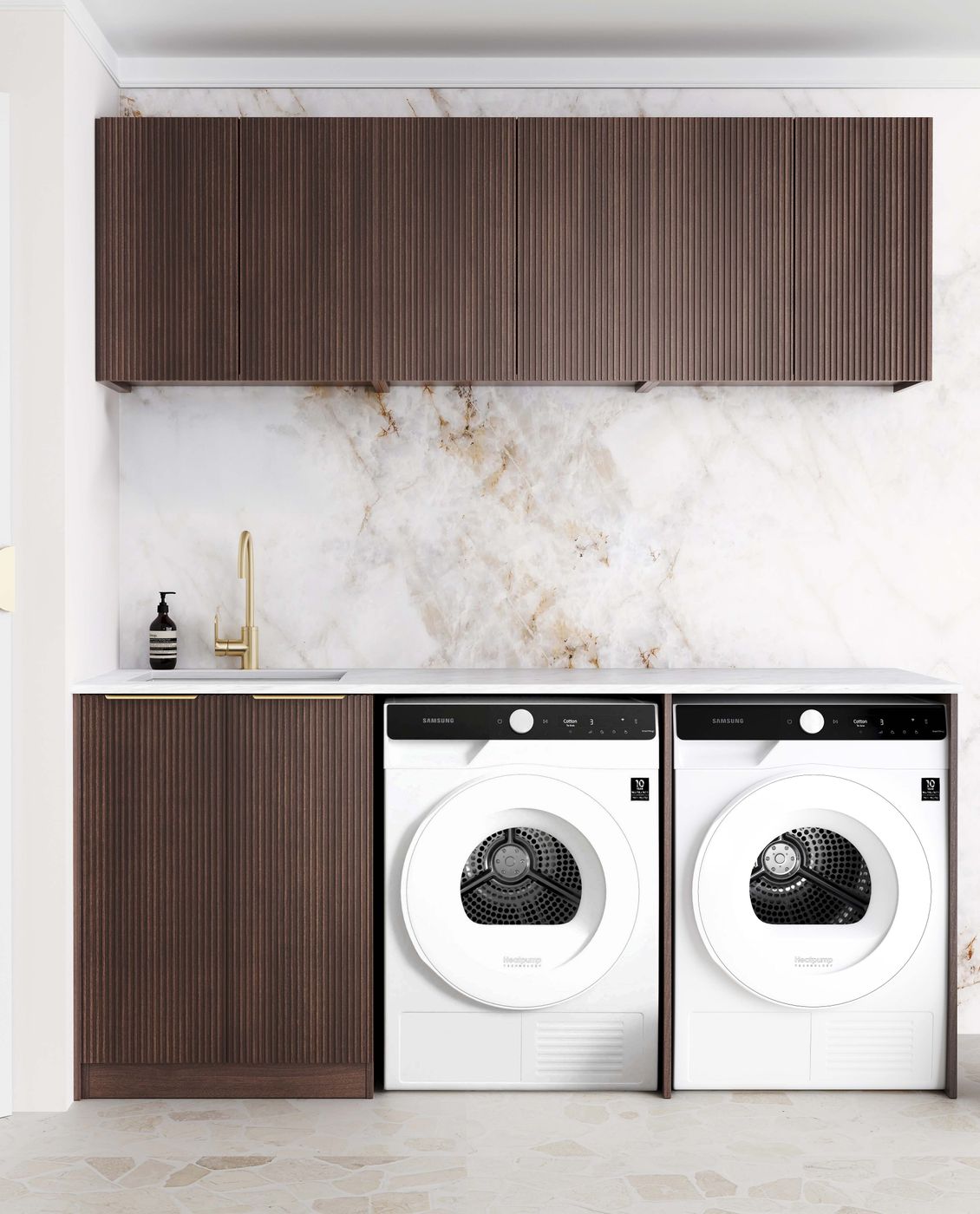 Havana Fluted Sable Walnut Laundry Kit 1960x600x2100