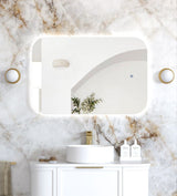 LED Newport 900(H)x600(W) Frameless Back Lit Tuffi Mirror - Install Horizontal or Vertical