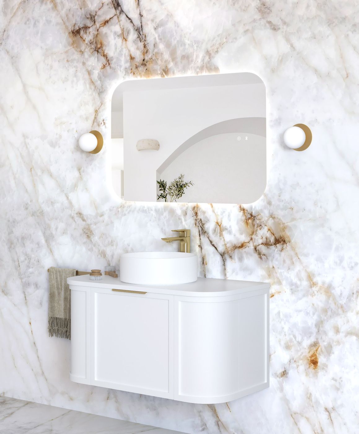 LED Newport 900(H)x600(W) Frameless Back Lit Tuffi Mirror - Install Horizontal or Vertical