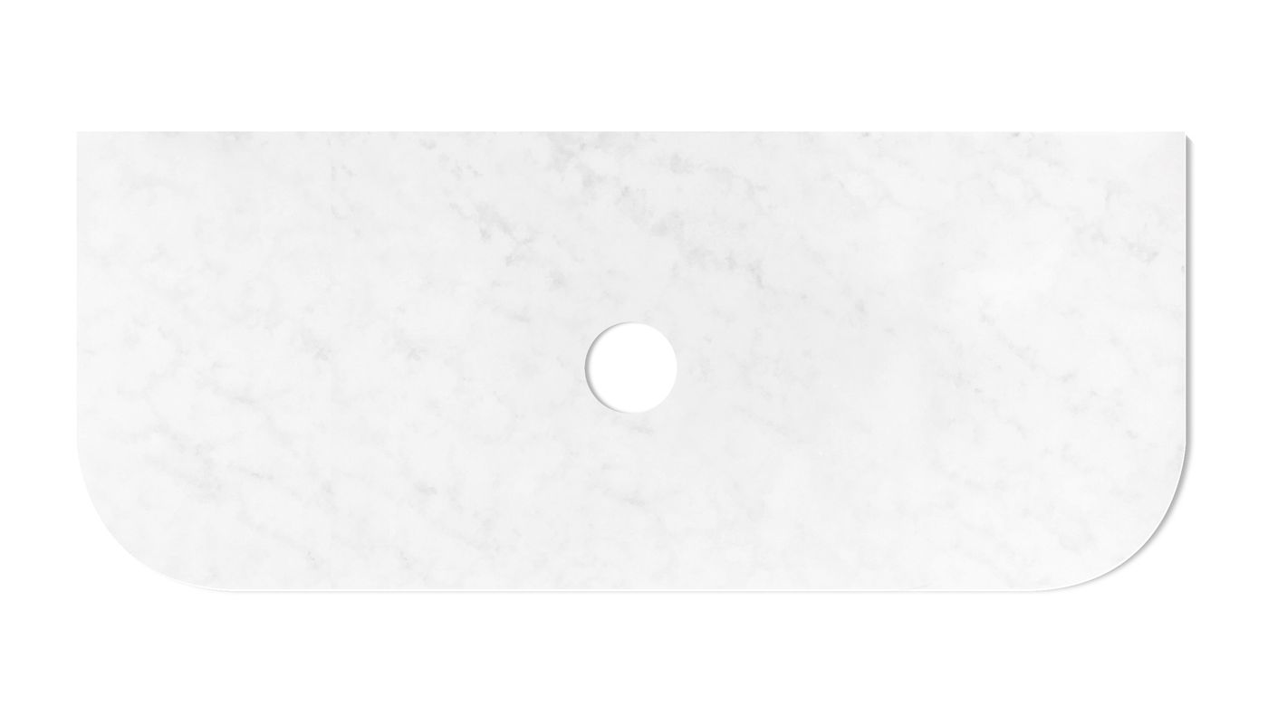 Havana 1200x500x20 Solid Surface Cloudy Carrara Top