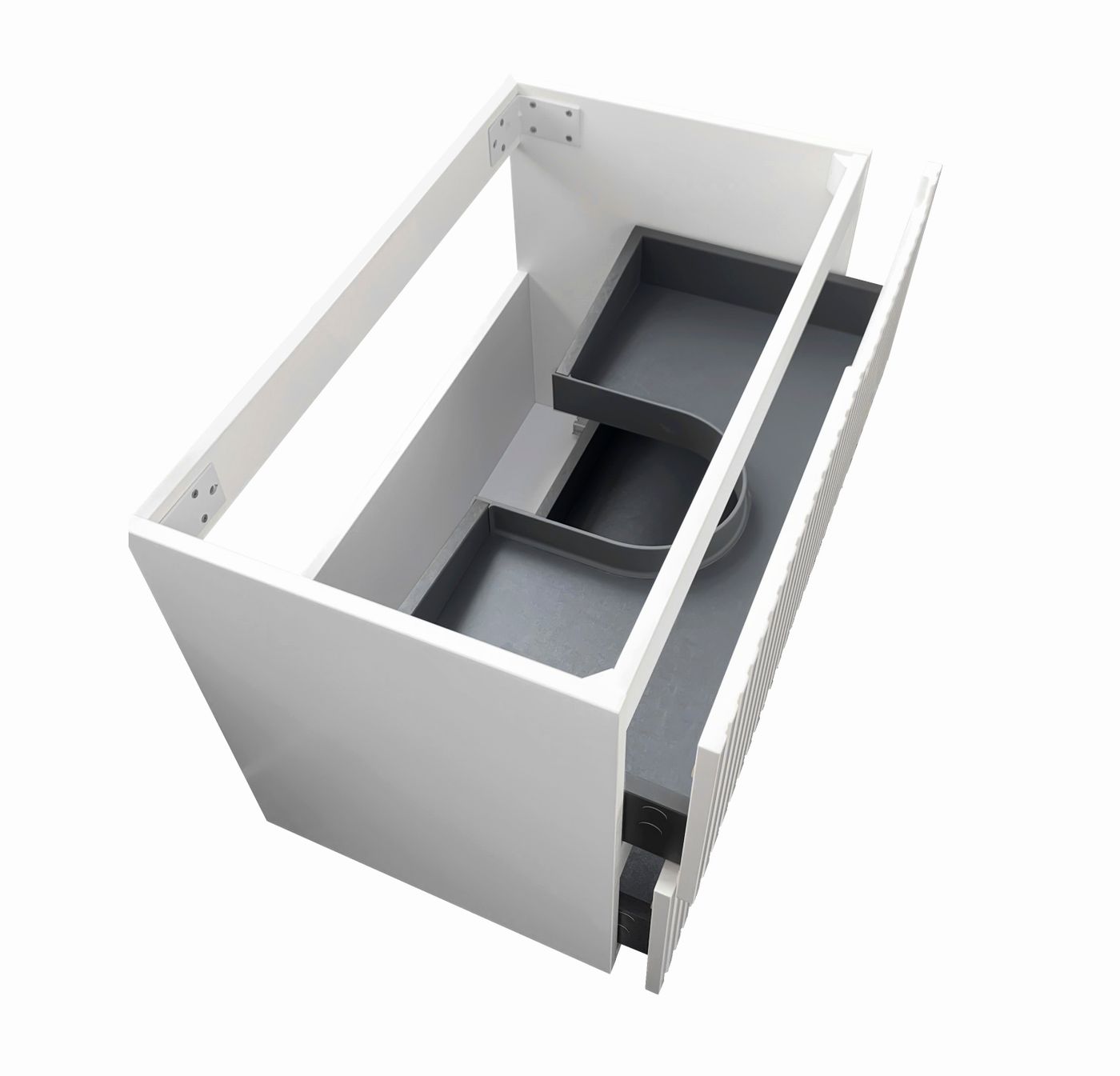 Noosa Fluted 900mm Satin White Wall Hung Vanity
