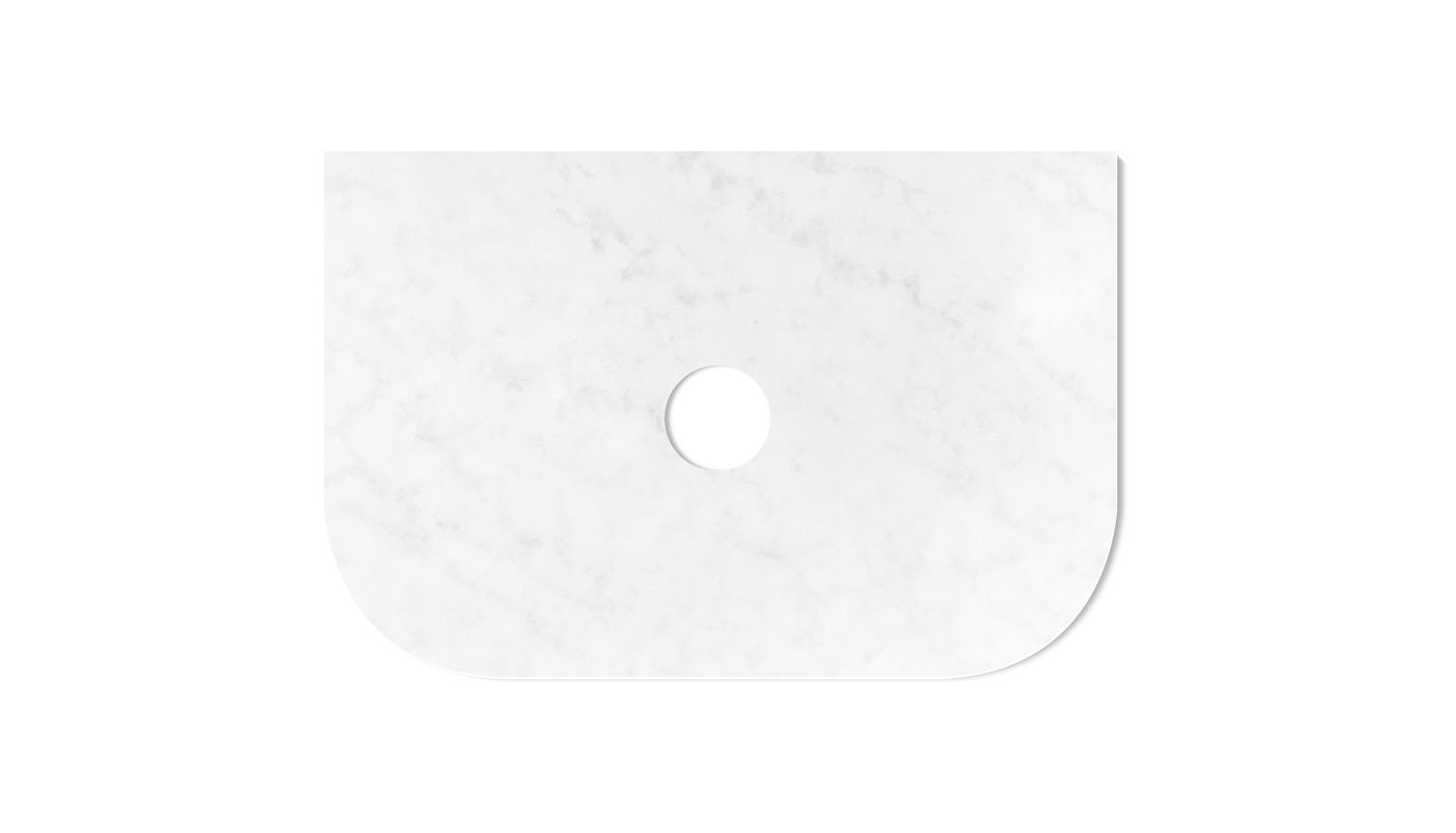 Havana 750x500x20 Solid Surface Cloudy Carrara Top