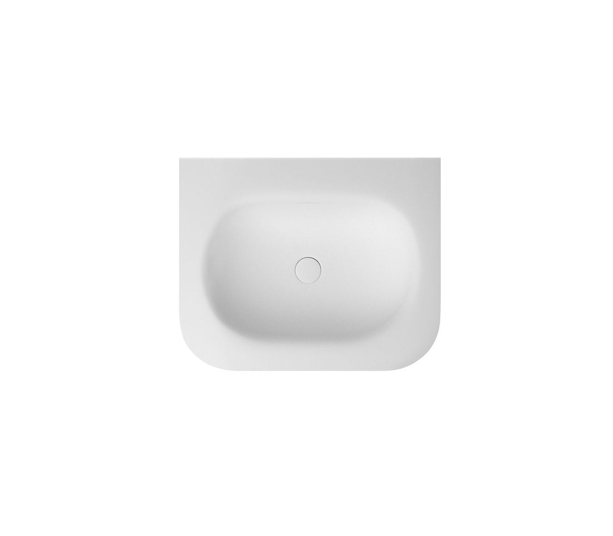 Chloe 600x500 Silk Matte White Top with Basin - angled product view