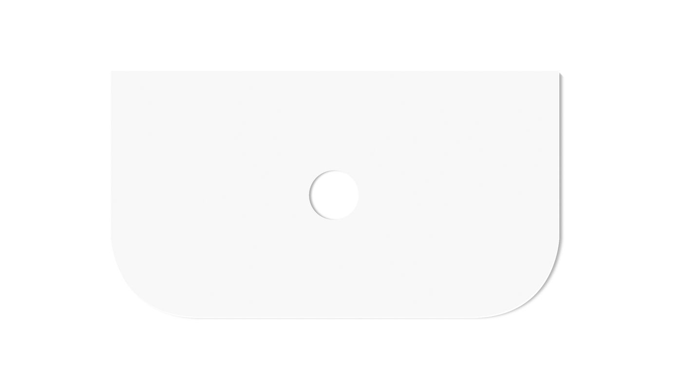 Havana 900x500x20 Pure White Top