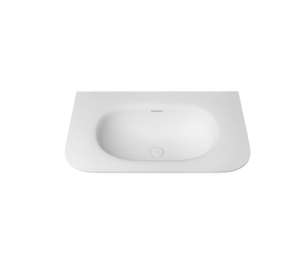 Chloe 750x500 Silk Matte White Top with Basin - front view