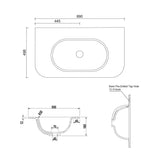 Chloe 900x500 Silk Matte White Top with Basin