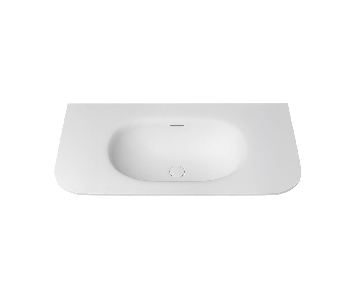 Chloe 900x500 Silk Matte White Top with Basin - front view