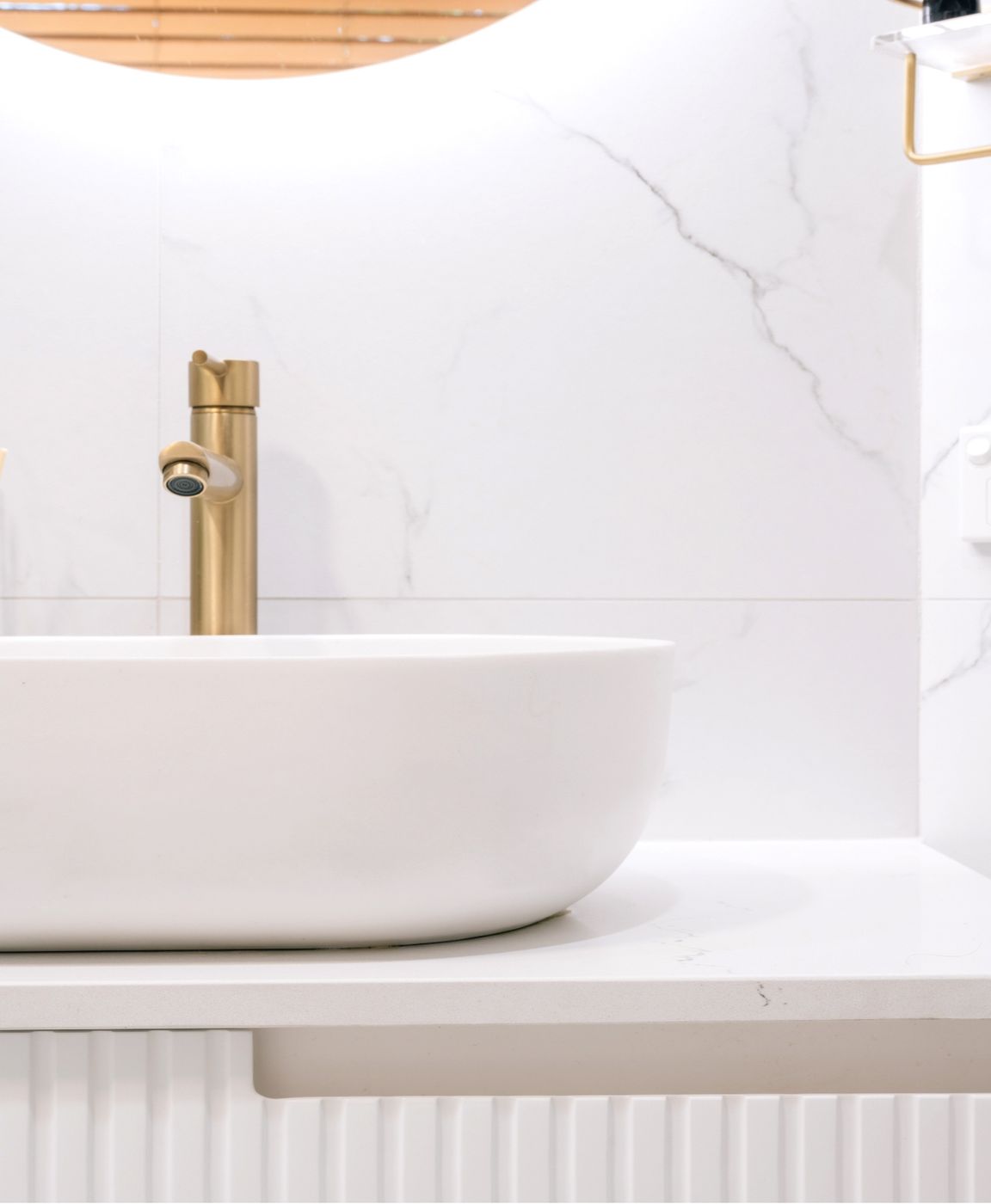 Noosa Fluted 1200mm Satin White Wall Hung Vanity