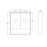 Marlo 750x800 Matte Black Shaving Cabinet