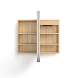 LED Newport 900(W)x750(H) Woodland Oak Shaving Cabinet - Premium Edition