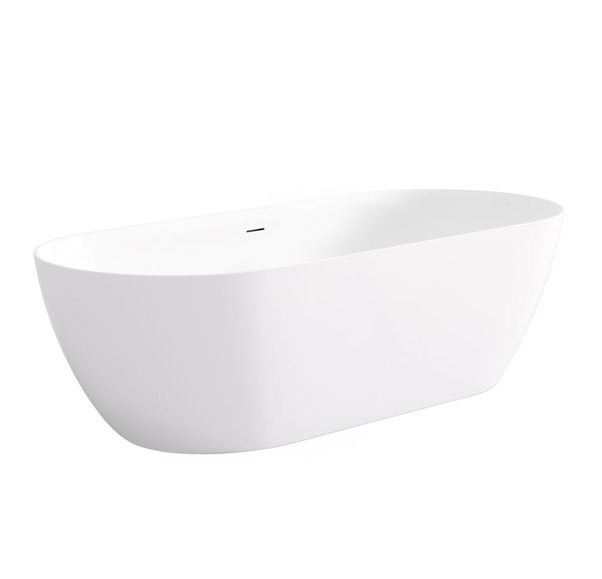 Attica Manolo 1700 Gloss White Bath with Overflow - angled product view