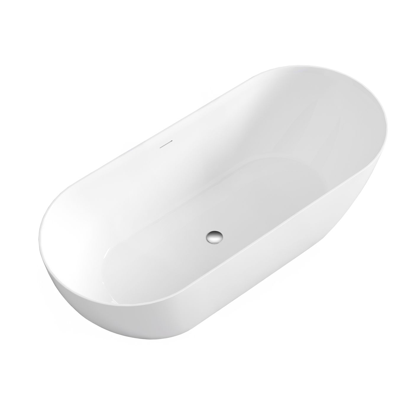 Attica Manolo 1700 Gloss White Bath with Overflow