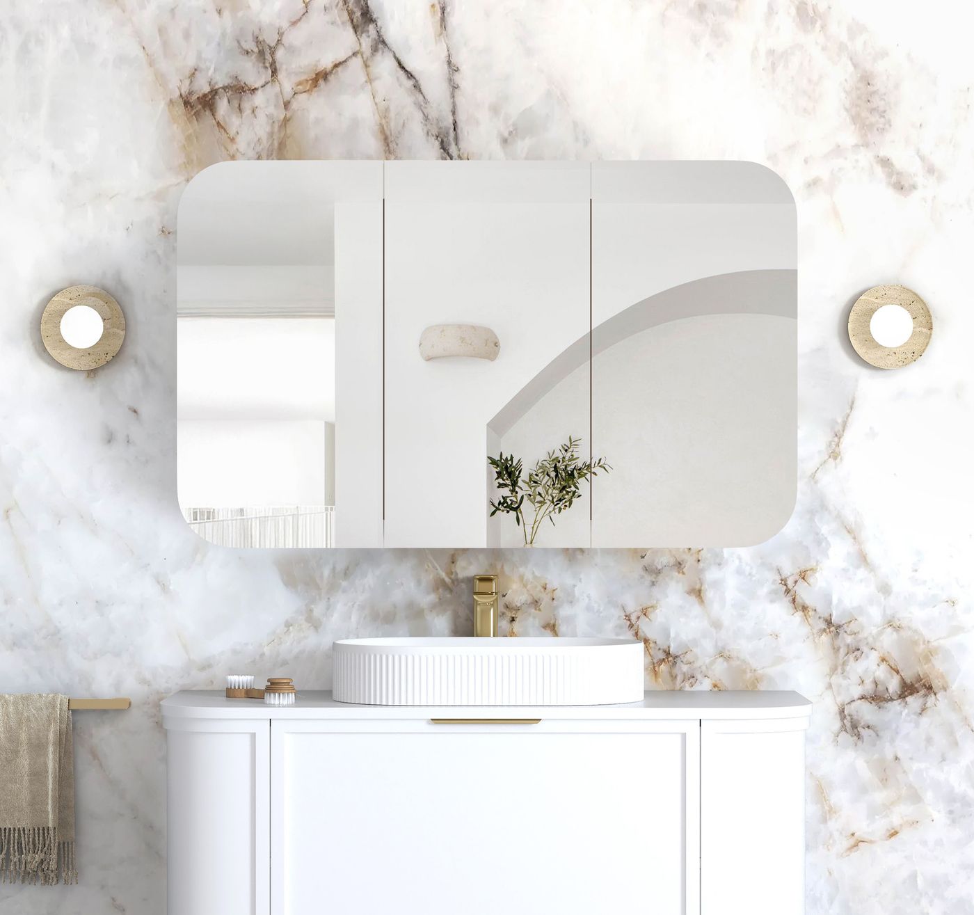 Newport 1200x750 White Shaving Cabinet