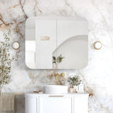 Newport 900x750 White Shaving Cabinet