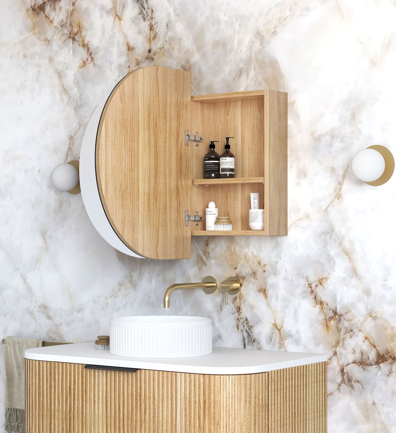 Bondi 900x600 Woodland Oak Shaving Cabinet