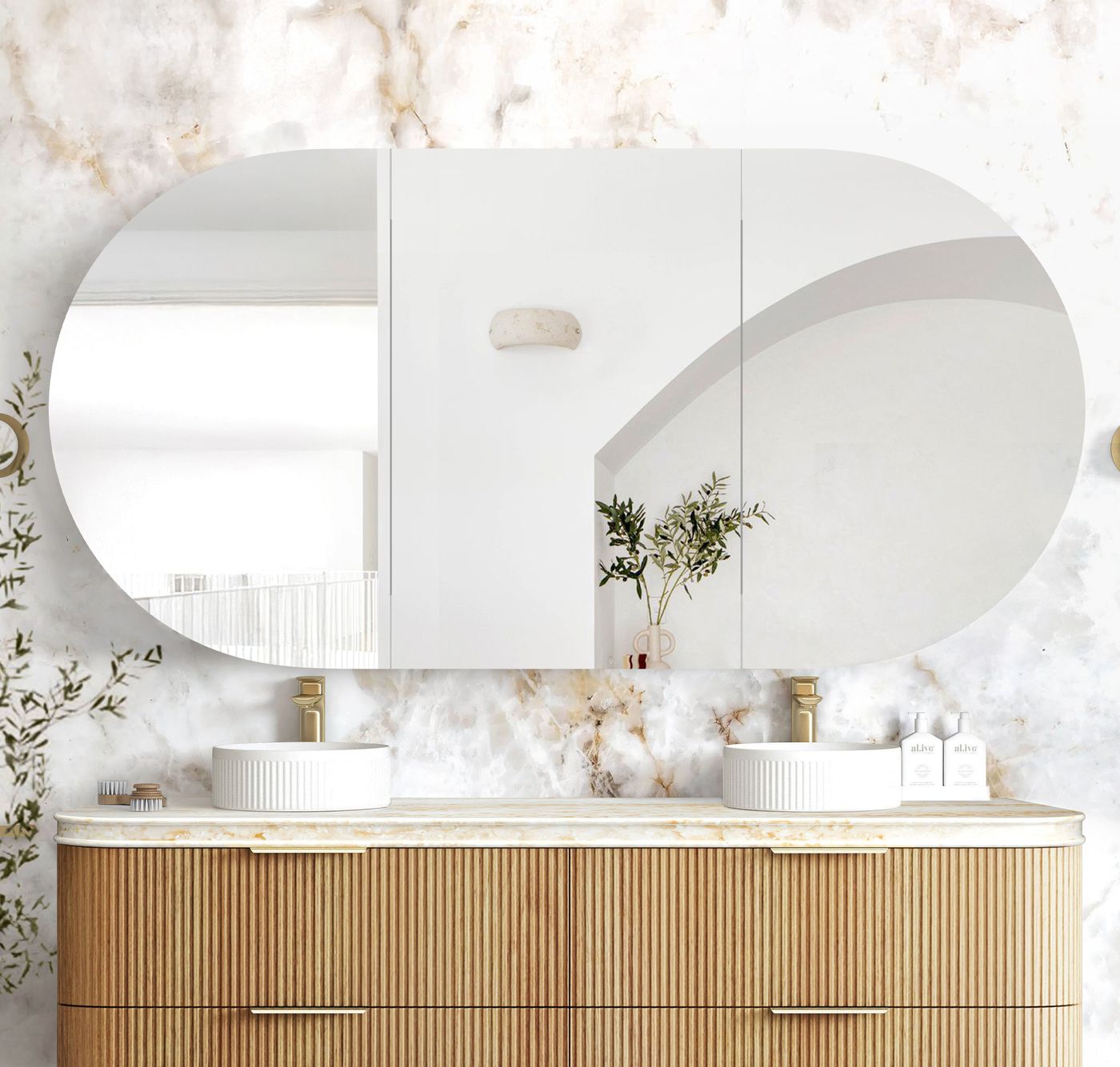 Bondi 1800x900 Woodland Oak Shaving Cabinet