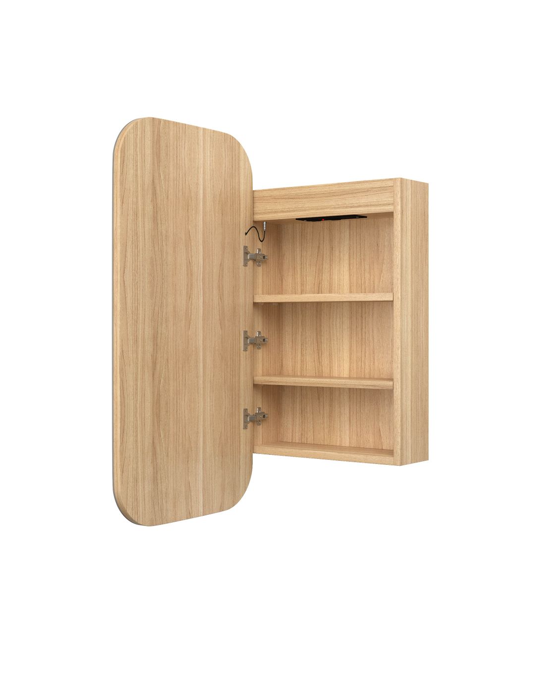LED Newport 900(H)x450(W) Woodland Oak Shaving Cabinet - Premium Edition