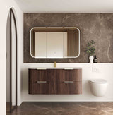 Havana Fluted 1200mm Sable Walnut Wall Hung Curve Vanity