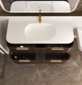 Havana Fluted 1200mm Sable Walnut Wall Hung Curve Vanity